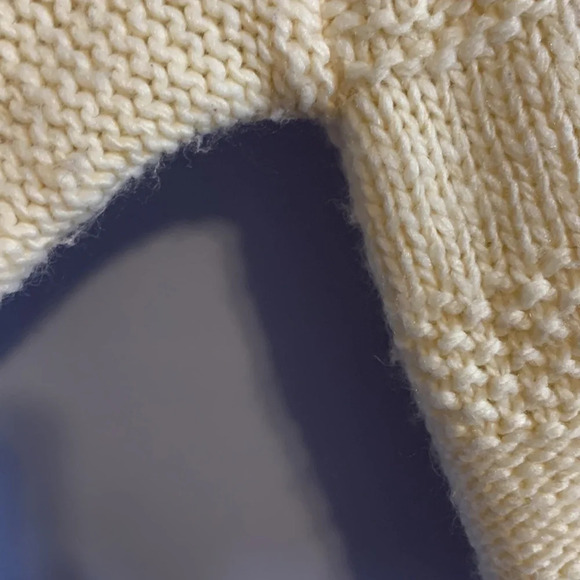 American eagle size medium cream chunky knit fishermans sweater crewneck wool - Picture 11 of 11